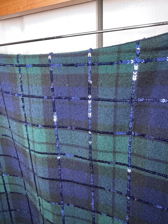 Vineyard Vines Blue and Green Plaid with Sequin Details Mini Skirt size 0 - Picture 2 of 6